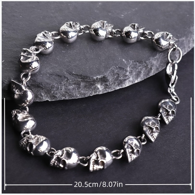 Men's Gothic Skull Chain Bracelet Metal Punk Rock Biker