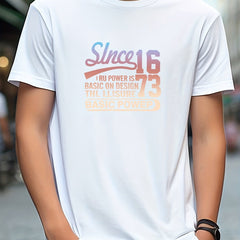 Retro Letter Print Men's Graphic T-Shirt for Summer
