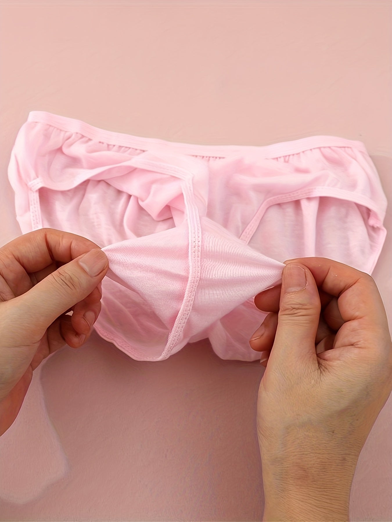 5pcs Disposable Solid Briefs Comfy & Breathable Underwear