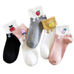 Cartoon Fruit Socks College Style Women's Stockings