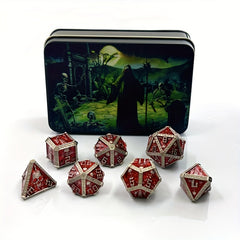 7pcs Wizard Metal Solid Dice sided Dice Outdoor Board Game Entertainment