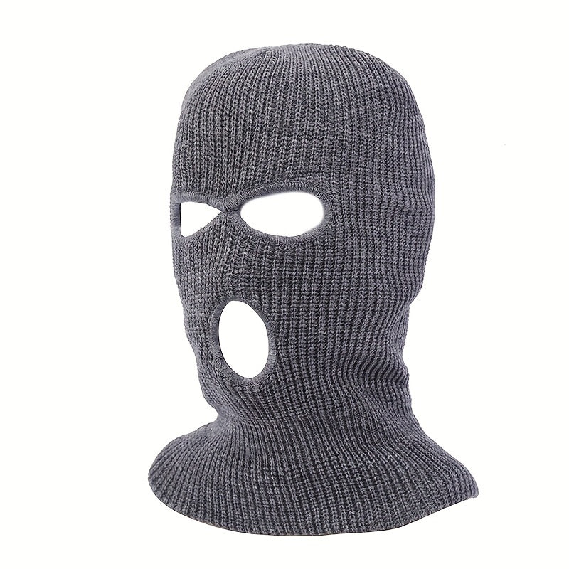 Winter Three hole Ski Mask Knitted Hat Solid Acrylic Three hole Knitted Hat