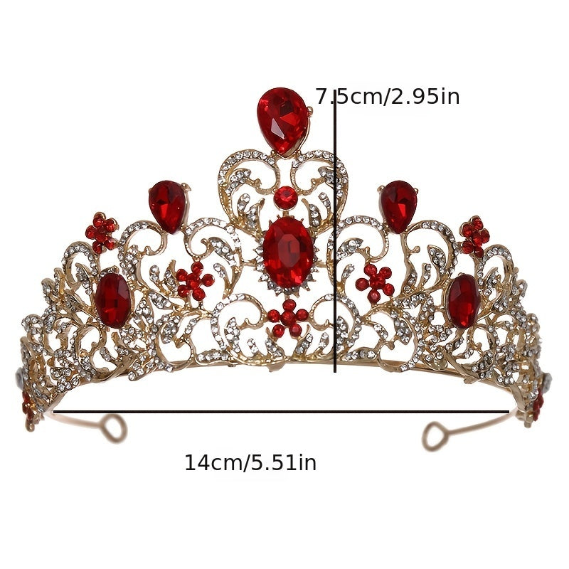Colorful Rhinestone Crown Hairband Bridal Wedding Party Decor