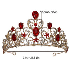 Colorful Rhinestone Crown Hairband Bridal Wedding Party Decor
