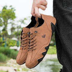 Men's Solid Low Top Boots Non Slip Lace Up Casual Shoes