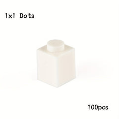 100pcs Building Blocks 1x1 Holes Puzzle Educational Toy MOC Parts