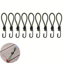 10pcs Elastic Tent Ropes with Buckle and Ground Nail Strap for Camping Canopy