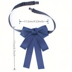 Solid Classic Bow Tie Layer Bowknot Adjustable Necktie For Women