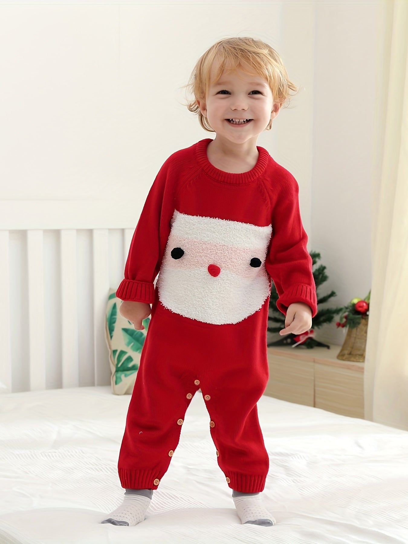 Christmas Knitted Sweater Romper for Baby Onesie