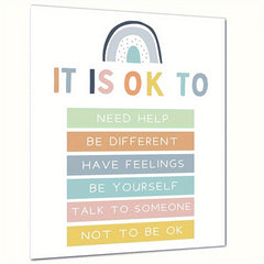 Boho Rainbow Wall Decor Self Esteem Affirmation Poster