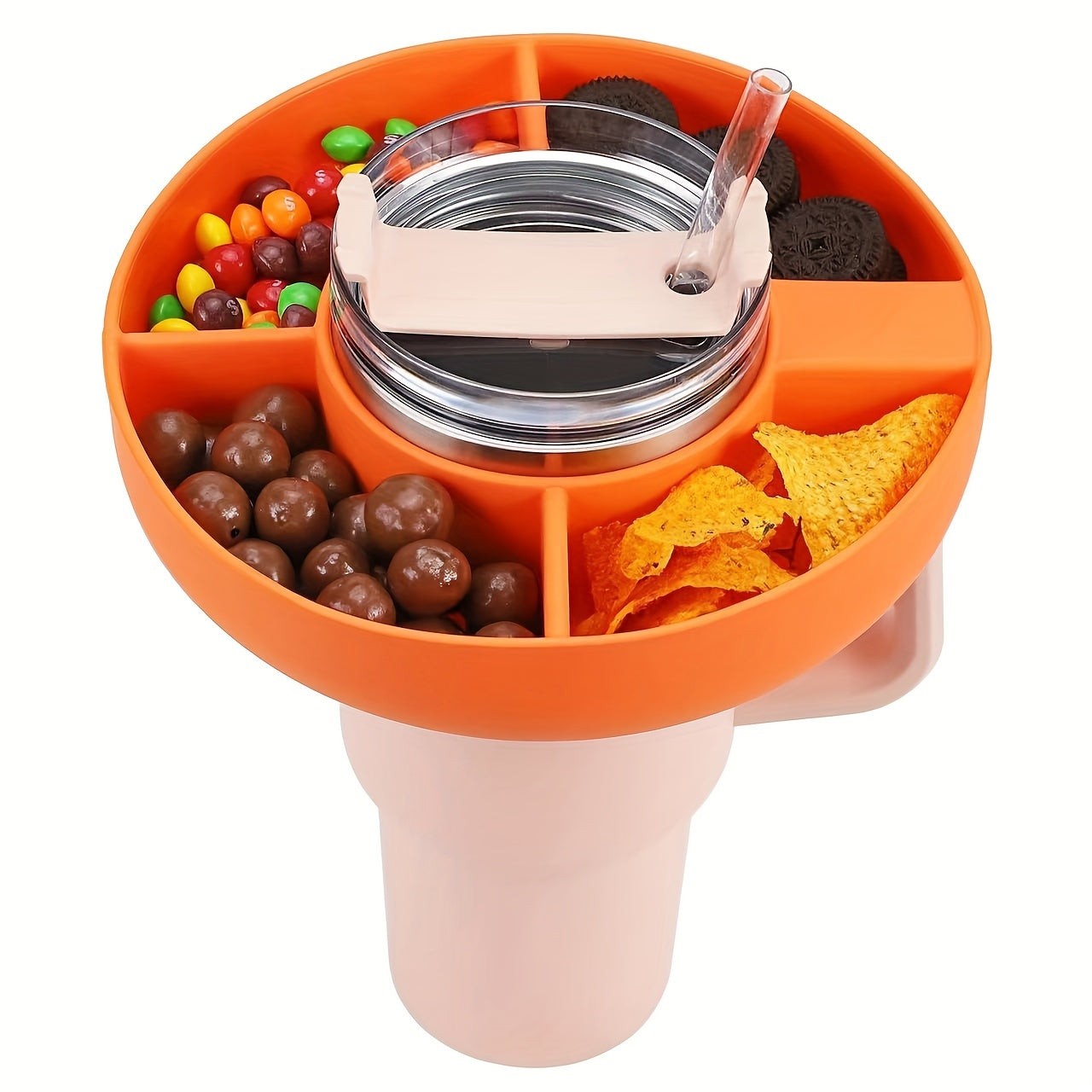 Silicone Snack Tray Ring For 40oz Cup 4 Grids Snack Bowl