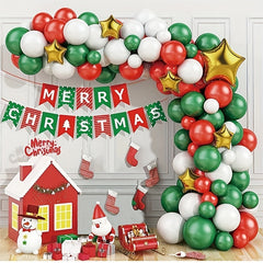 94pcs Christmas Banner Balloon Set Holiday Decor Party Favor Scene Decor