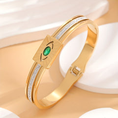 24K Gold Plated Devil's Eye Snap Bracelet 28inch