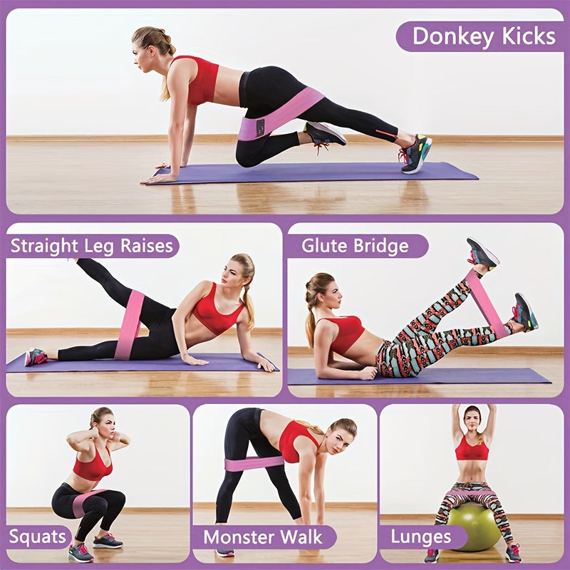 3pcs Yoga Resistance Bands Booty Leg Lifting Pilates Training