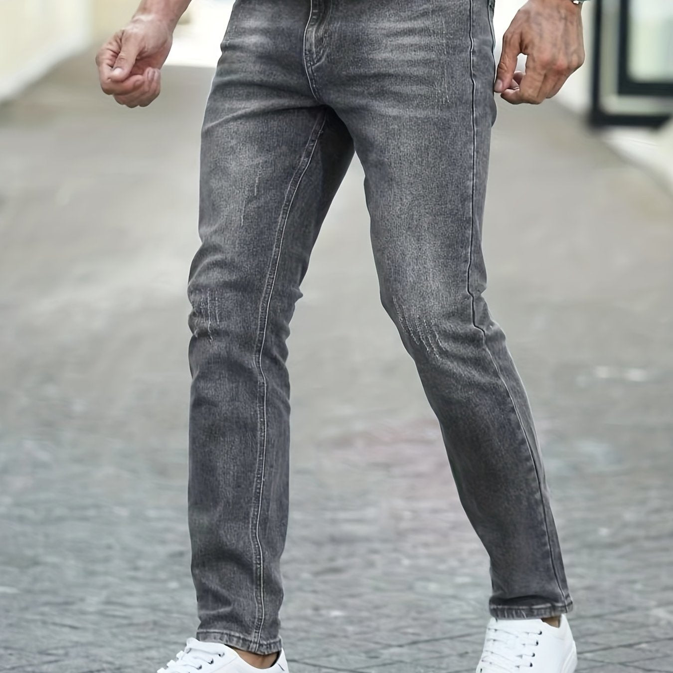 Men's Slim Fit Washed Denim Jeans