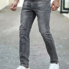 Men's Slim Fit Washed Denim Jeans
