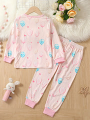 2pc Toddler Girls Balloon Graphic Pajama Set