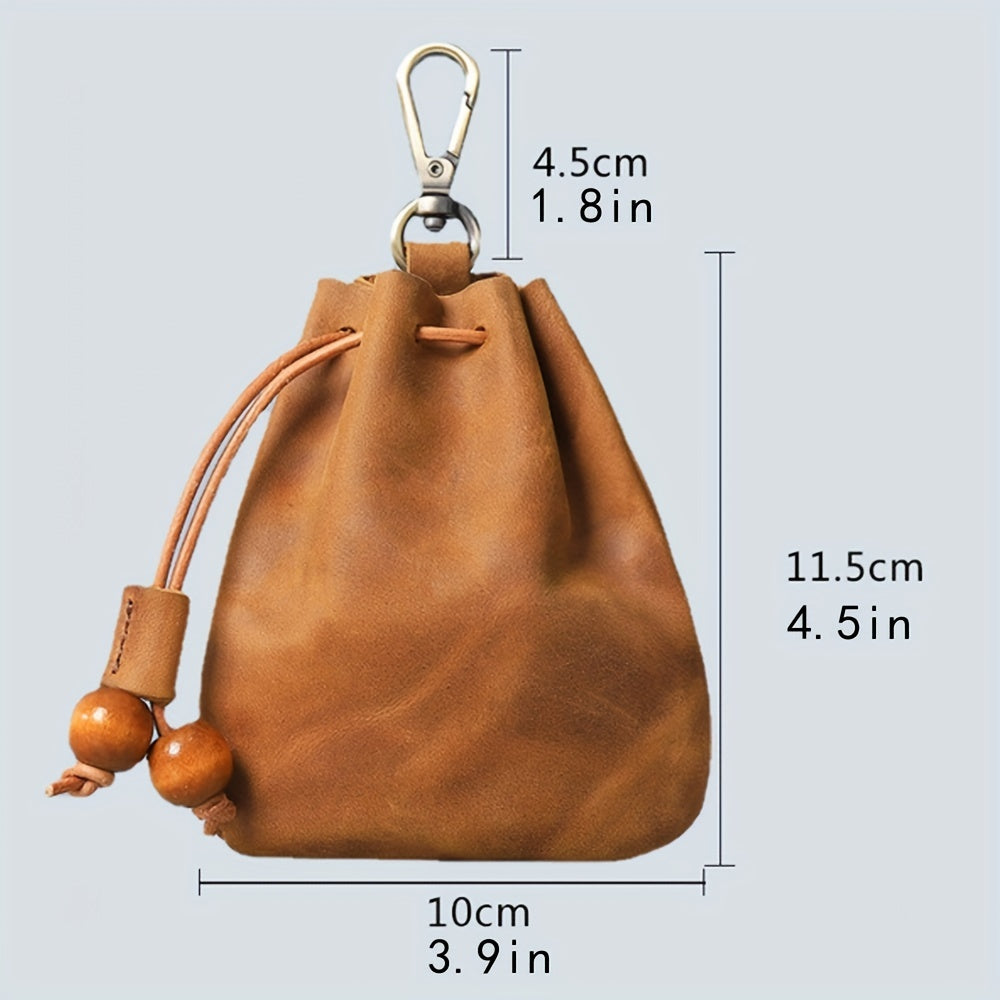 Faux Leather Drawstring Coin Purse Wallet for Home & Travel