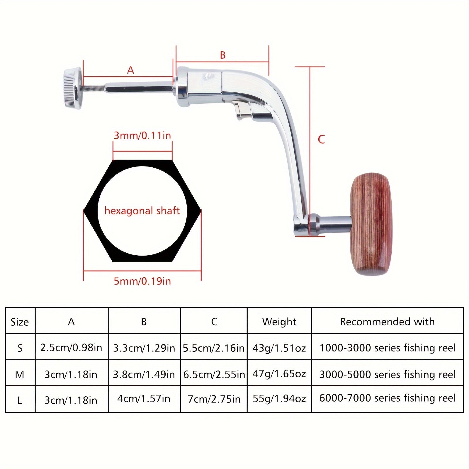 1pc Metal Rocker Arm Grip Fishing Reel Parts 3 Sizes Replacement