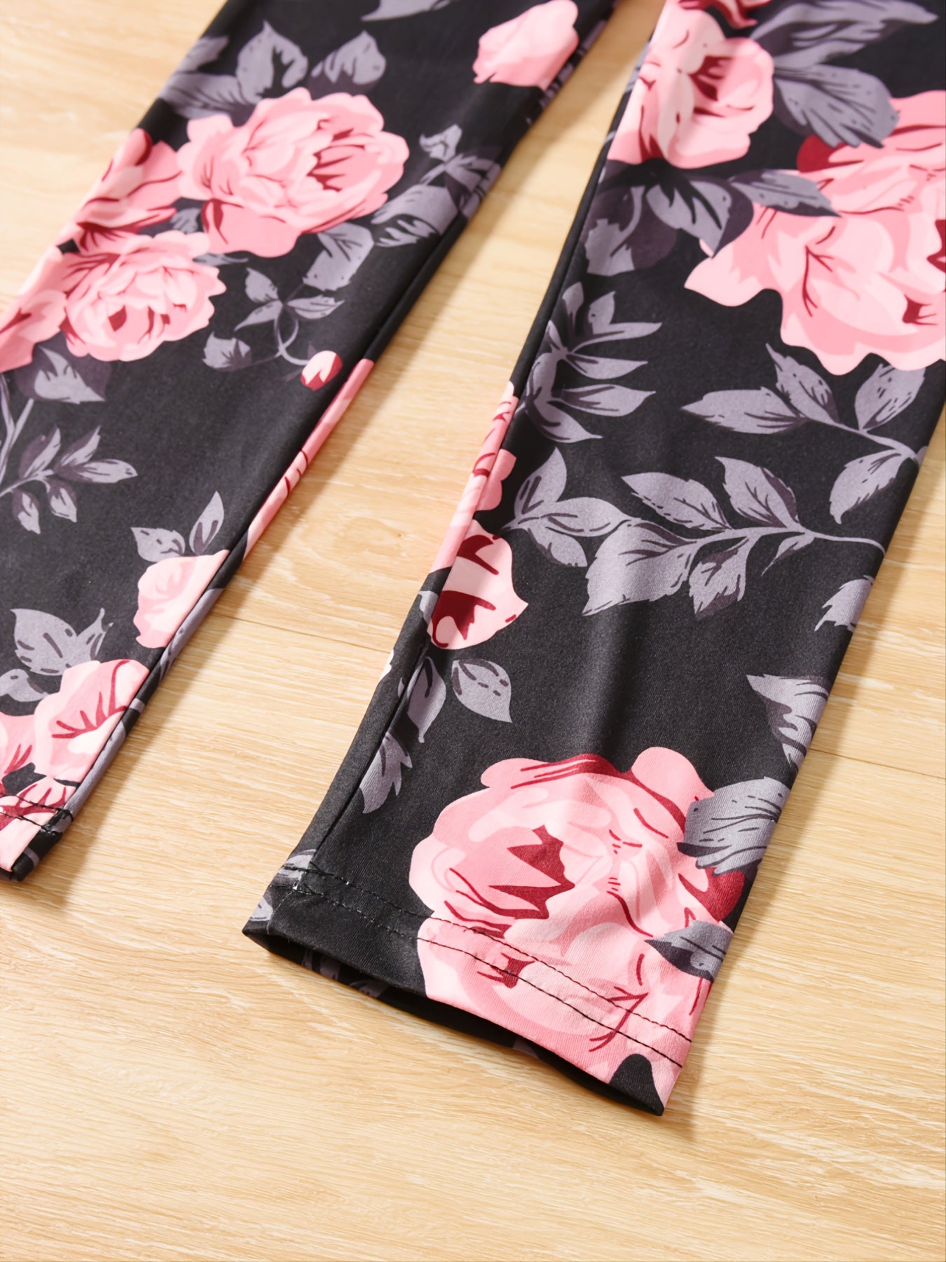 2pcs Girls Long Sleeve Printed Sports Suit