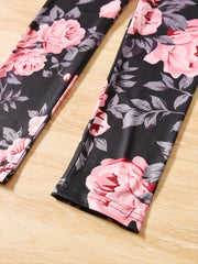2pcs Girls Long Sleeve Printed Sports Suit