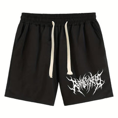 Abstract Thorns Letter Print Men's Shorts