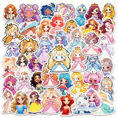60pcs Princess Dress Graffiti Stickers for Laptop DIY Decoration