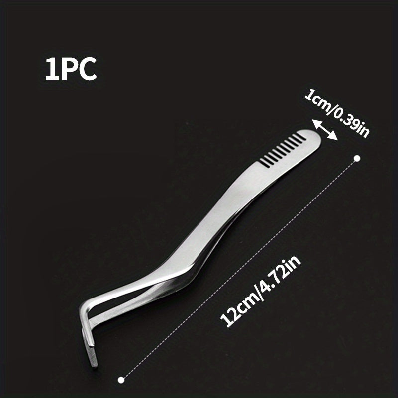 Stainless Steel Eyelash Applicator w/ Comb for Makeup Artists & Beginners