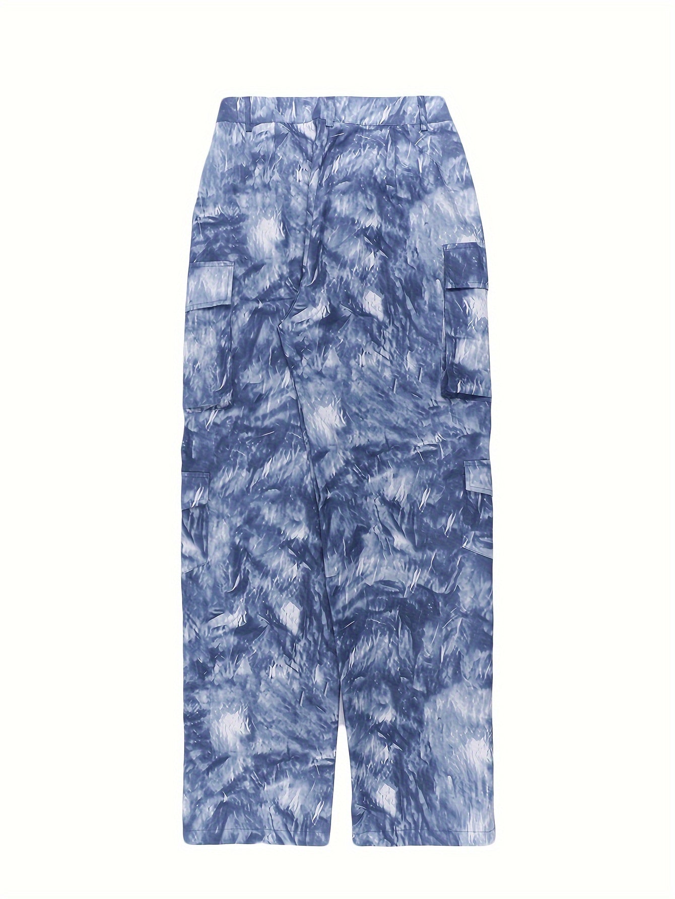 Camo Pants Straight Tube Loose Low Waist Pocket Jeans Women's Pants