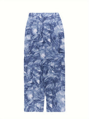 Camo Pants Straight Tube Loose Low Waist Pocket Jeans Women's Pants