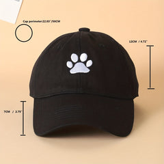 Paw Embroidery Baseball Cap Adjustable Dad Hat Lightweight Sun Hat
