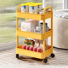Kitchen Utility Cart with Wheels Plastic Storage Cart