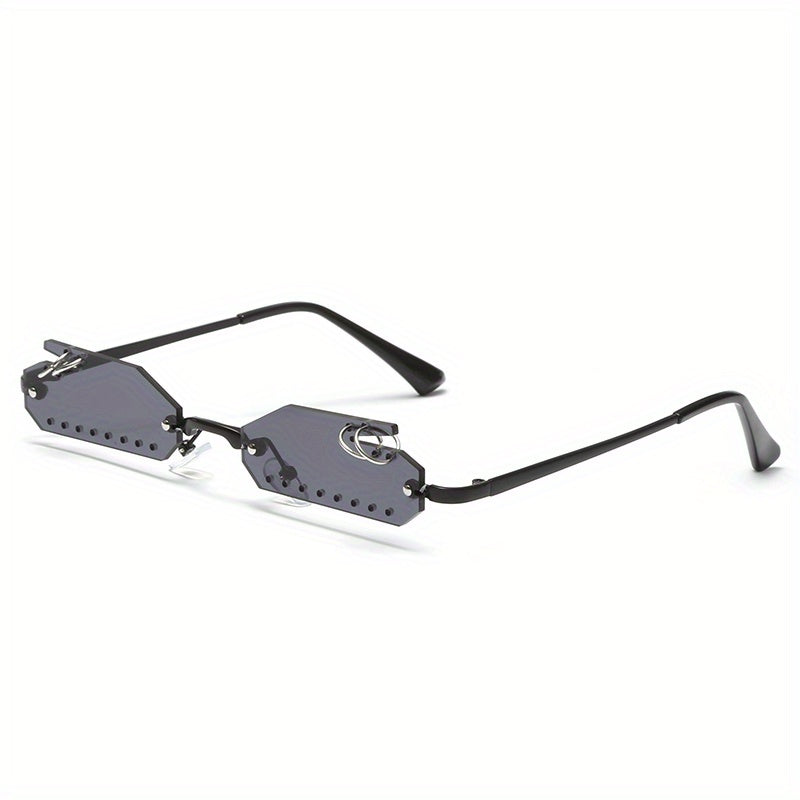 Y2K Irregular Rimless Sunglasses Punk Party Prom Club