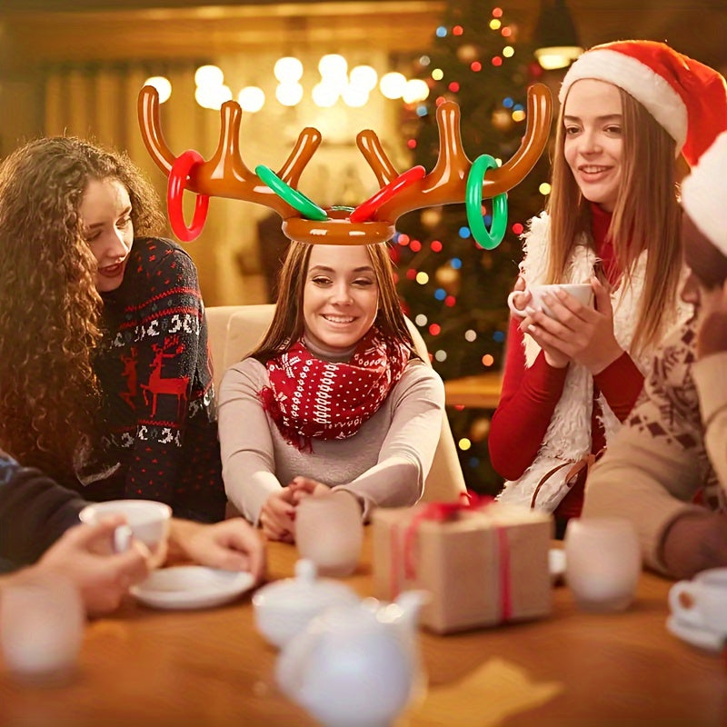 Inflatable Antlers Christmas Hat Kids & Adults Game Props