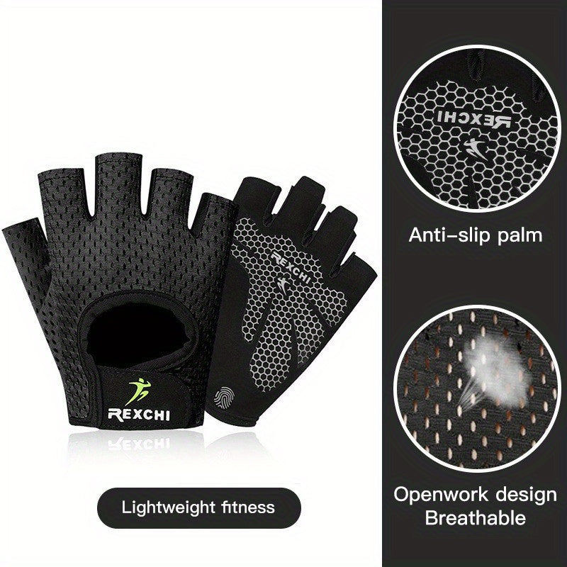 Half Finger Fitness Gloves Men Women Anti-slip Palm Protection Breathable