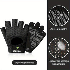 Half Finger Fitness Gloves Men Women Anti-slip Palm Protection Breathable