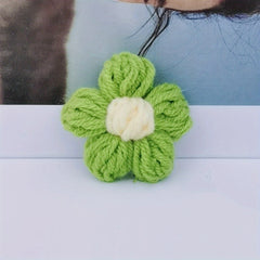 5pcs Crochet Flower Girls Decorative Yarn Hairpin Brooch Bracelet Hair Rope