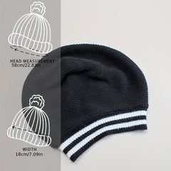 Slouchy Knitted Beret Breathable Beanie Windproof Warm Knit Hats Women
