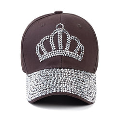 Crown Rhinestone Baseball Cap Ladies Snapback Denim Hat Valentines