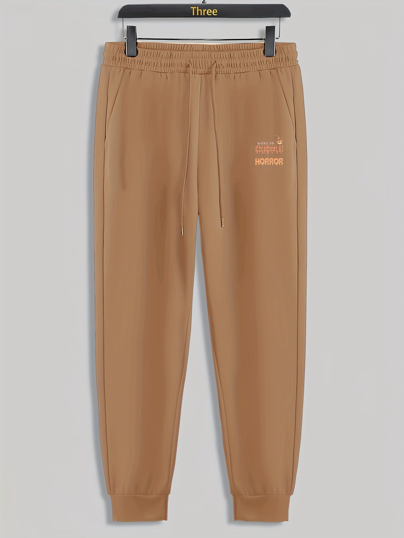 Halloween Pumpkin Letter Horror Print Men's Pants Drawstring Sweatpants