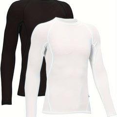 HOPLYNN Youth Compression Shirts 2 Pack Long Sleeve Moisture Wicking Baselayer