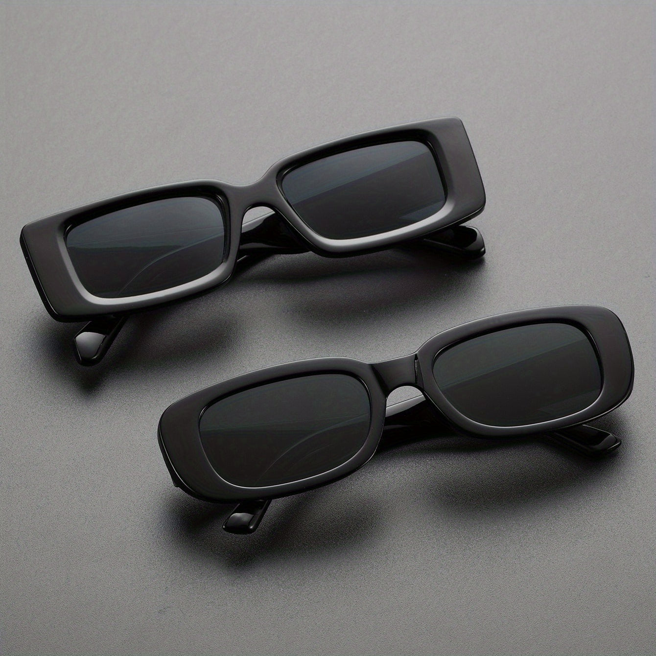Square Frame Sunglasses Vintage Eyewear With Glasses Case