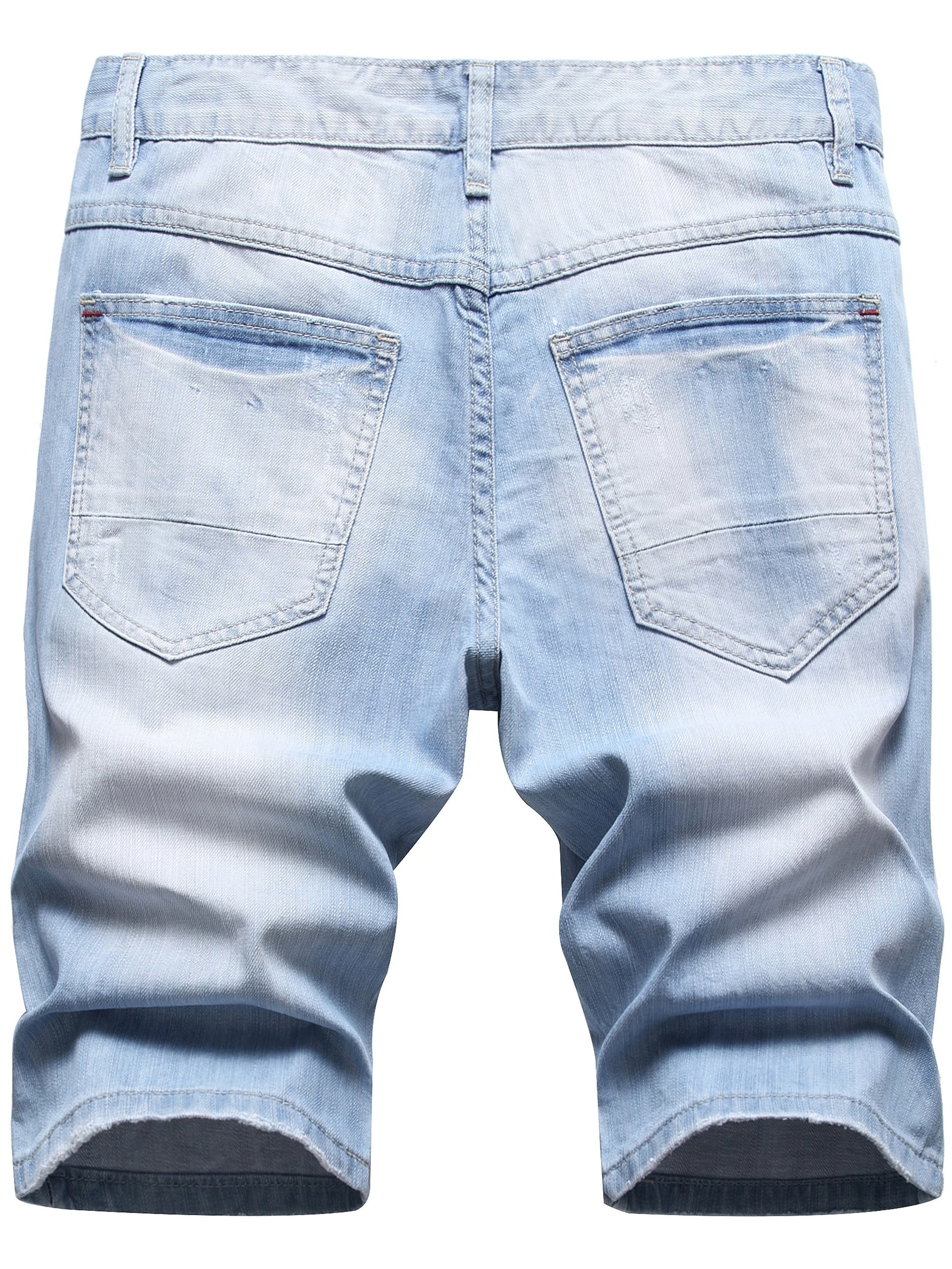 Men's Distressed Denim Shorts Casual Street Style Summer Wear