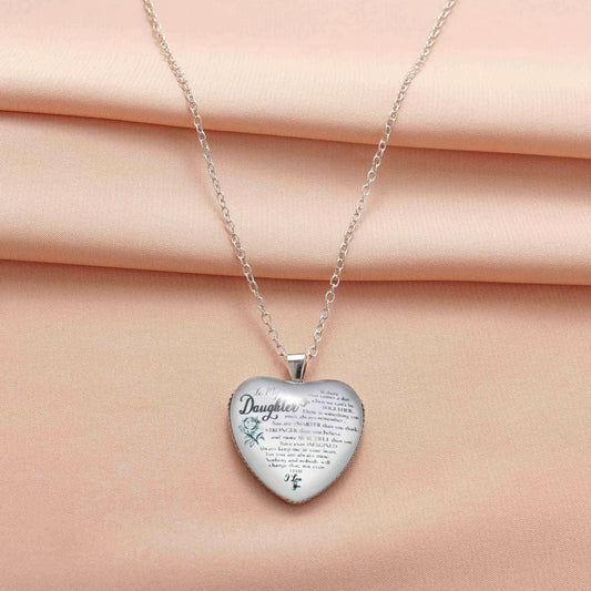 Love Heart Crystal Pendant Necklace for Daughter