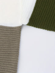 Colorblock Ribbed Long Sleeve Open Front Cardigan