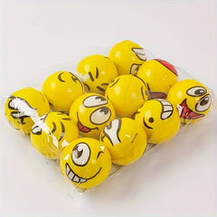 12pcs Smiling Expression Pressure Ball PU Foam Puzzle Toy
