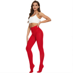 Red Tights 80 Denier Queen Size Pantyhose High Waist