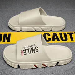 Men's 'Smile' Slides Casual Non Slip Slippers Open Toe Shoes