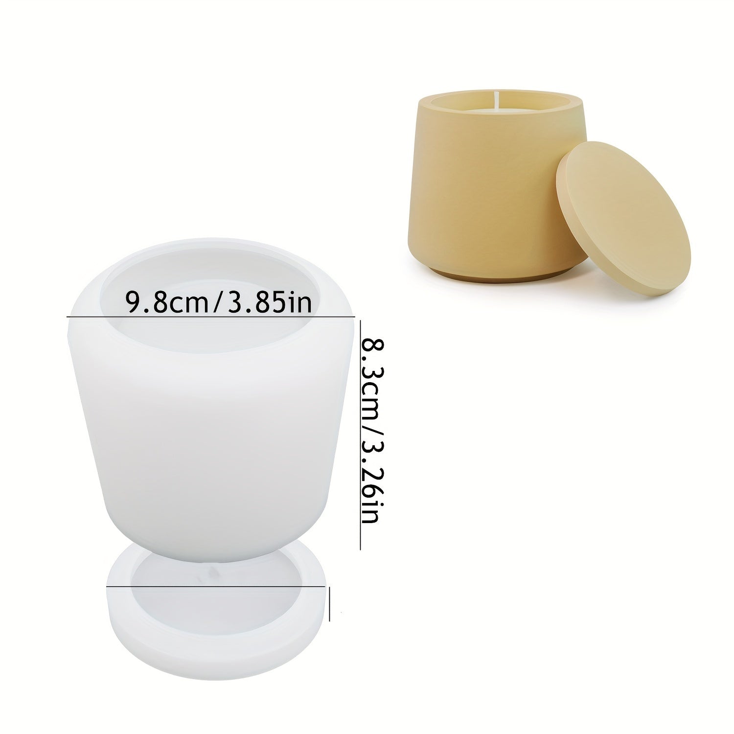 DIY Candle Holder With Lid Gypsum Silicone Mold