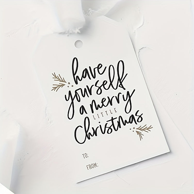 50pcs Christmas Hanging Cards Merry Christmas Blank Writing Congratulations